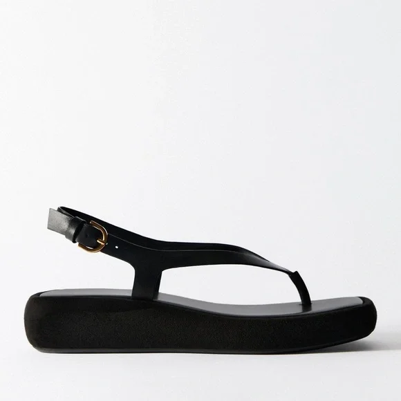 Platform Leather Sandals - Picture 1 of 9